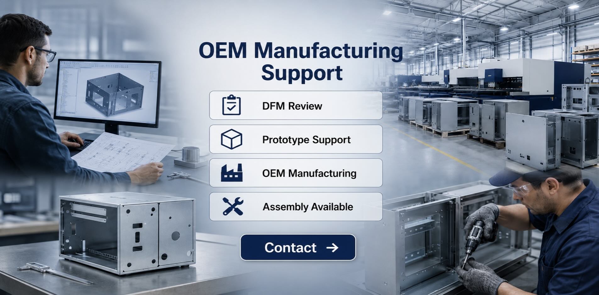 Prototype production and DFM review are available for new projects before volume manufacturing. Learn more on our Capabilities page
