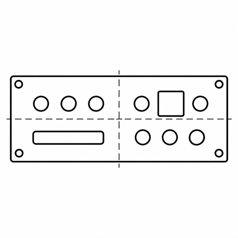 Custom Metal Front Panel Connector & Mounting Layout