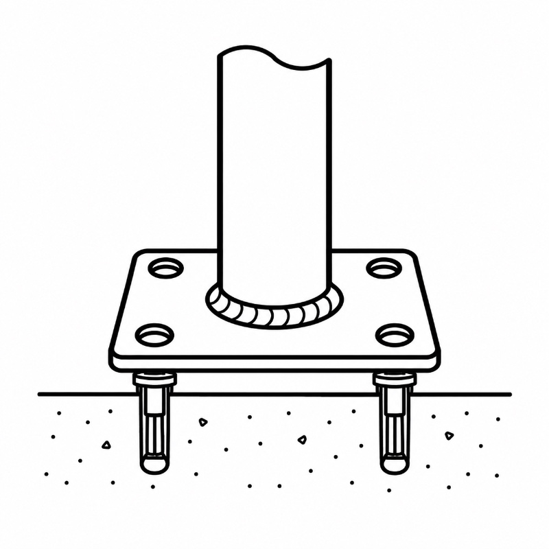 U-Shaped Supermarket Safety Barrier Floor Anchoring