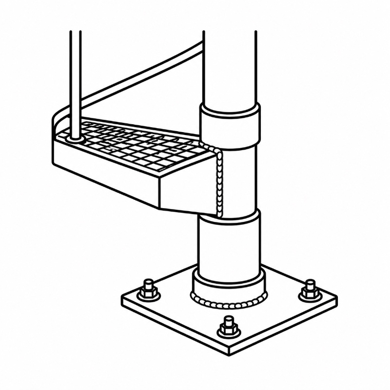 Spiral Staircase Base & Connection Details
