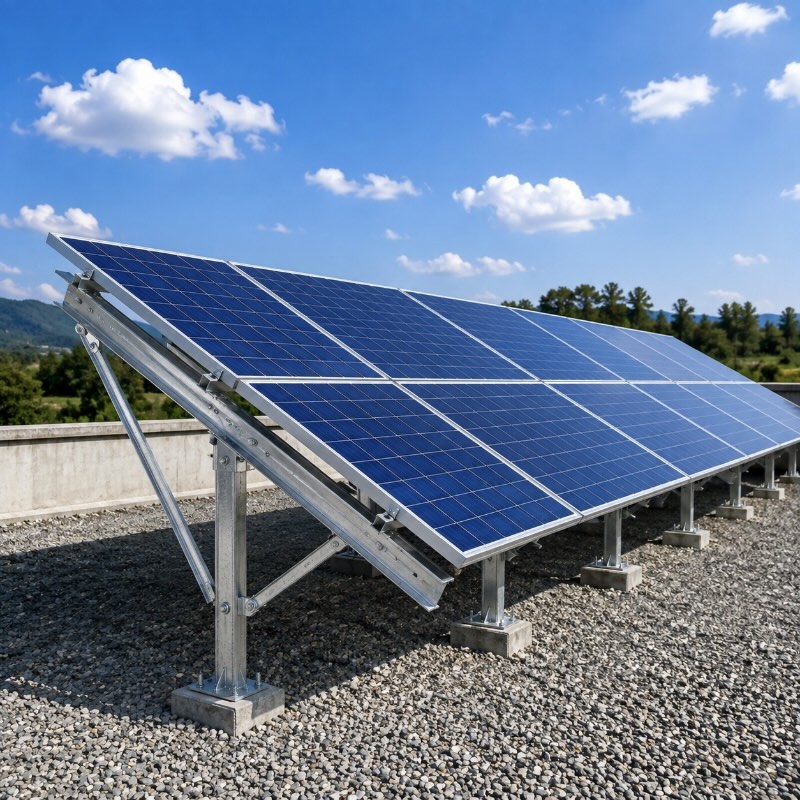 Solar panel mounting system in outdoor installation