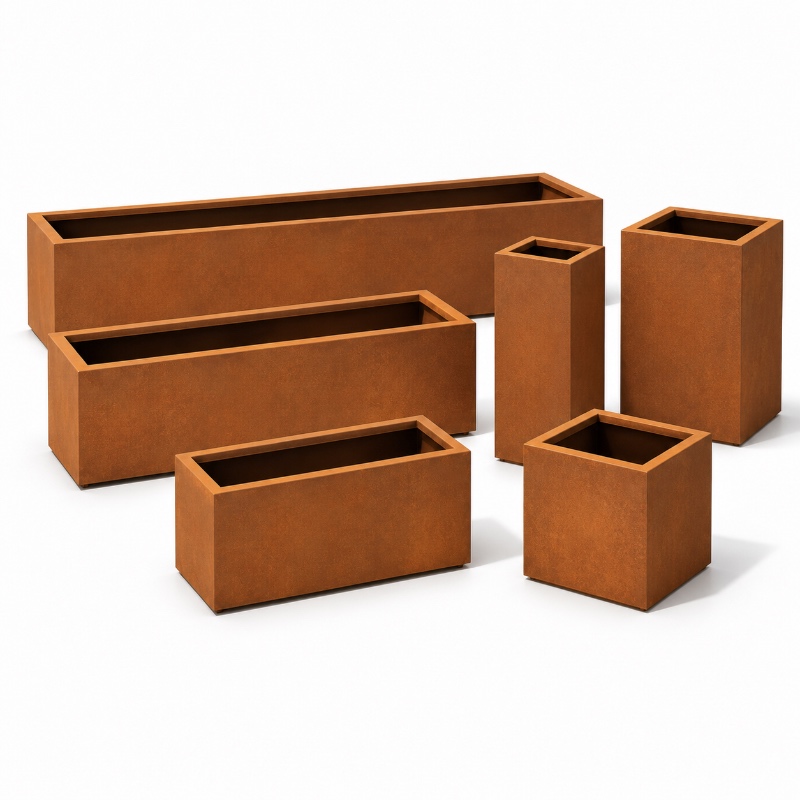 Custom Corten Steel Rectangular Planter Box Custom Corten Steel Rectangular Planter Box